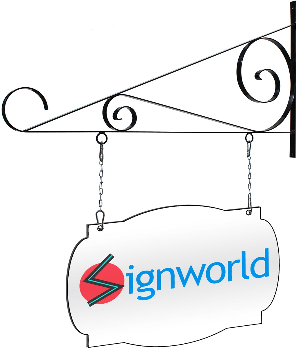 Replacement Double Sided Print for Scroll Bracket - 36"| Custom Shape 1