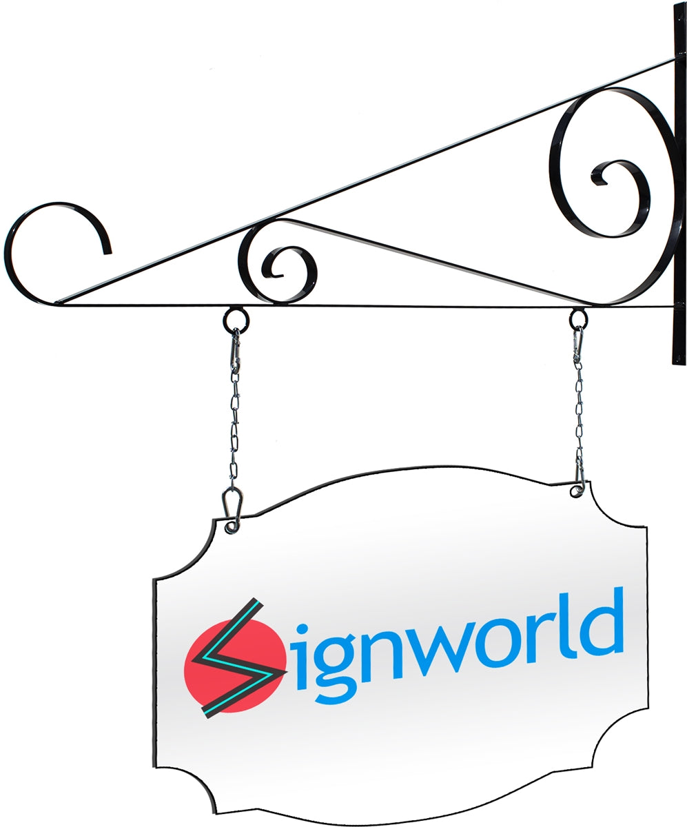 Replacement Double Sided Print for Scroll Bracket - 36"| Custom Shape 3