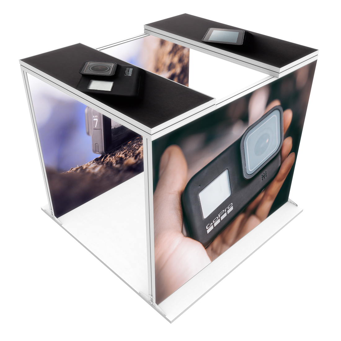 Tunnel Modular Lightbox Display with Fabric Print Set