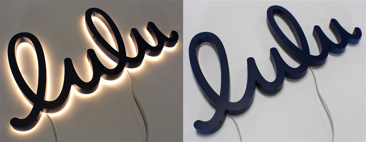 Halo/ Back Lit Painted Stainless Steel Letters for Indoor & Outdoor Signage - 48"W X 11"H