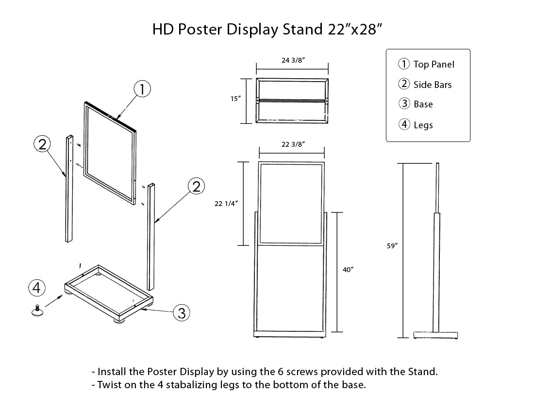 Crowd Control Versa Heavy-Duty Sign Stand, 22 X 28 Frame