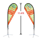 Replacement 33" x 91" Medium Double-Sided Tear Drop Flag