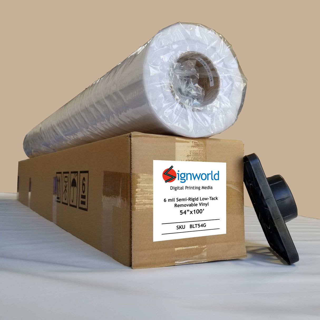 Signworld 6 mil Semi-Rigid Low-Tack Removable Vinyl 54" x 100' - Gloss