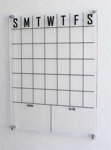 Acrylic Monthly Wall Calendar with Mounting Hardware (24"H x 18"W)