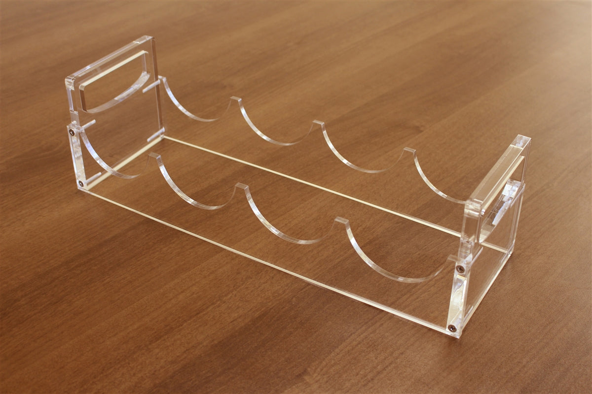 4-Slot Acrylic Wine Display Rack (17”W x 5”H x 5-1/2”D)