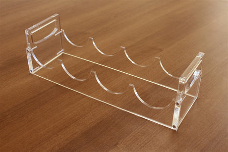 4-Slot Acrylic Wine Display Rack (17”W x 5”H x 5-1/2”D)