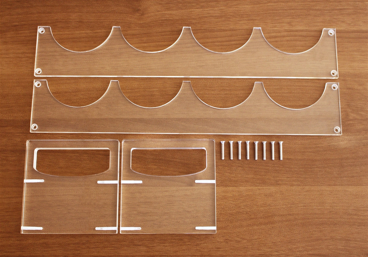 4-Slot Acrylic Wine Display Rack (17”W x 5”H x 5-1/2”D)