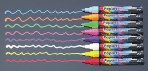 Fluorescent Liquid Chalk Markers Small Bullet Tip - Set of 8