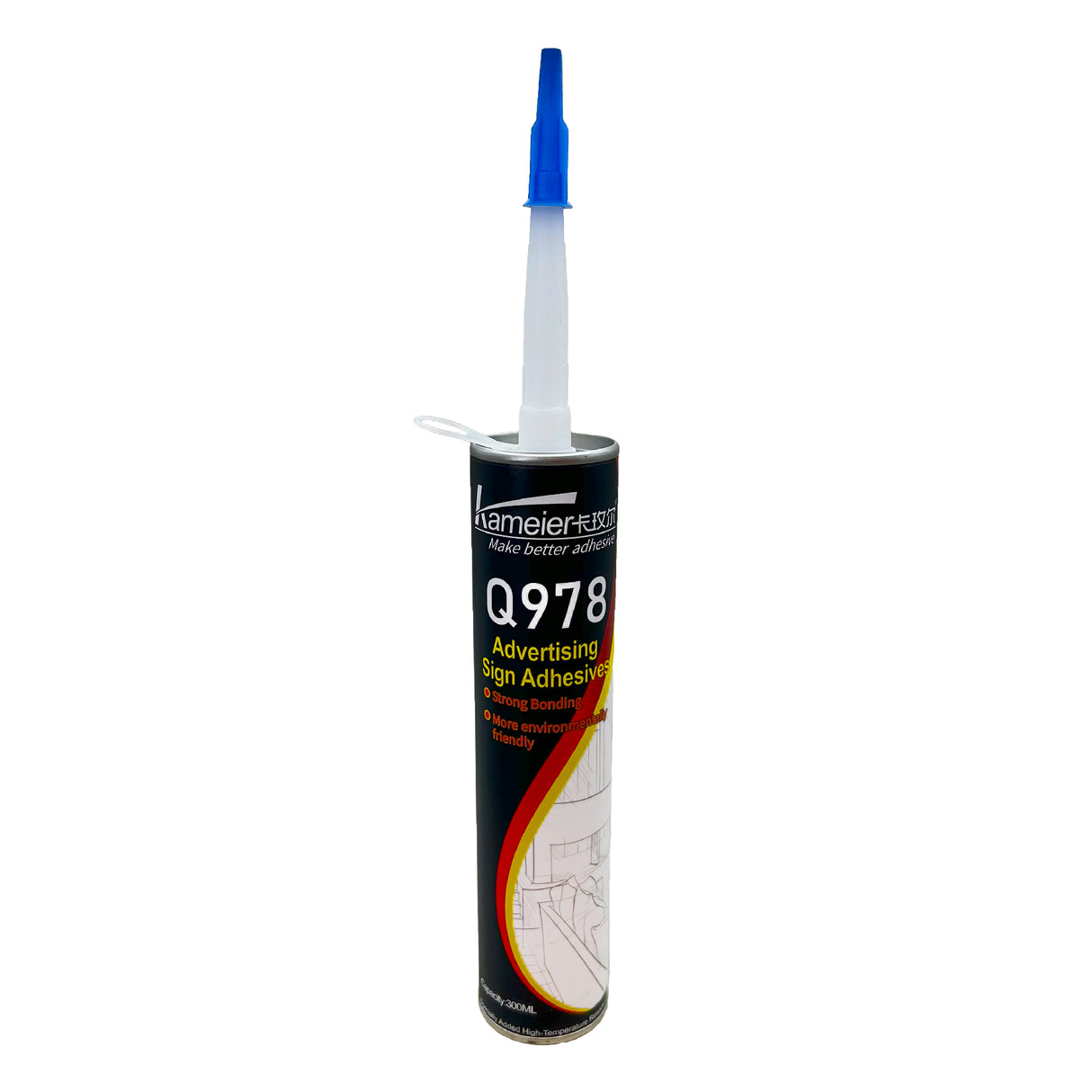 Heavy Duty Signage Contact Adhesive Sealant Q978 - High-Tack, Solvent-Rubber-Based Glue for Vinyl, Plastic, Metal & Acrylic - 10.14 oz Tube