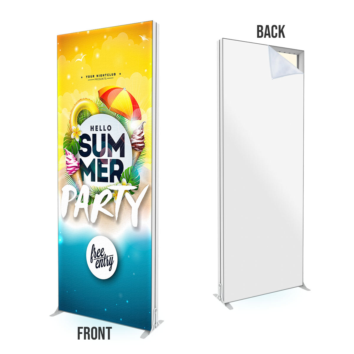 3FT Slim Modular Lightbox Display with Fabric Print