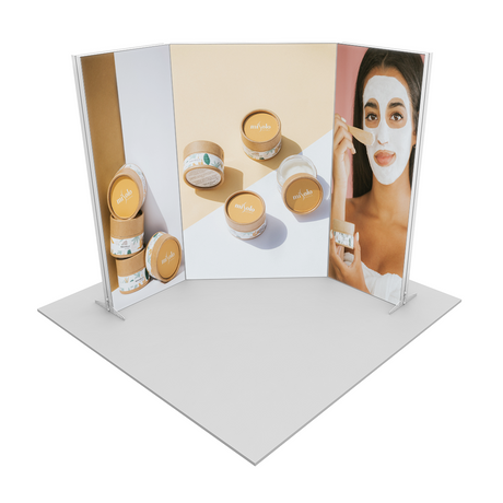 Angled Slim Modular Lightbox Display with  Fabric Print Set