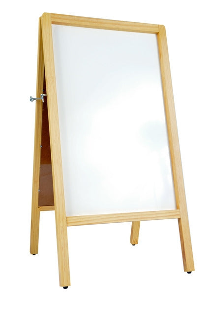 A-Frame Sidewalk Wood White Marker Board