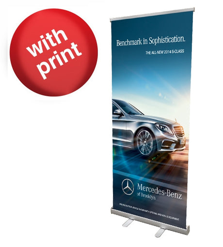 Retractable Roll Up Banner Stand 33" with Vinyl Print