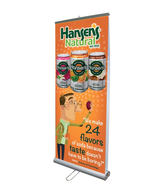 Double Sided 33" Retractable Roll Up Banner Stand - Stand Only