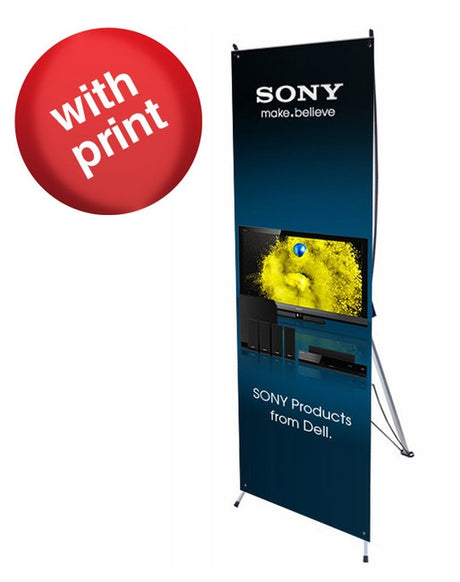 Small X Banner Stand 24" x 63" with Vinyl Print