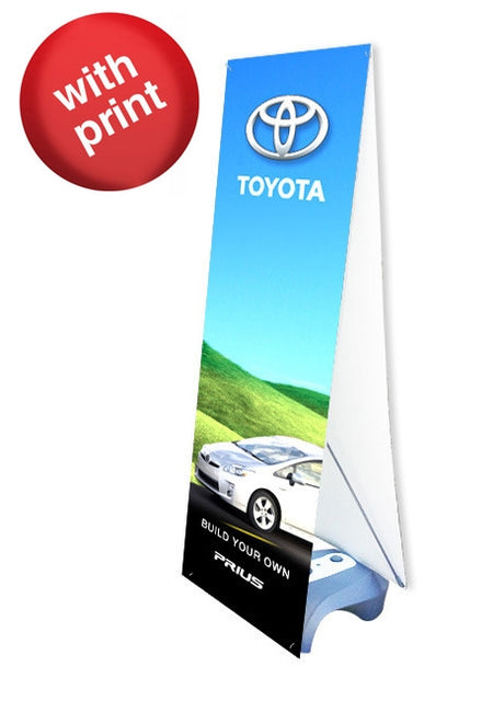 Double Sided Outdoor X Banner Stand Water Base with (2) 24" x 57" Vinyl Prints