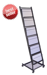 6 Shelf  Mobile Literature Display Rack - Small