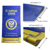 Street Pole Banner Brackets 18" Double Set with (2) 18" x 24" Vinyl Banners