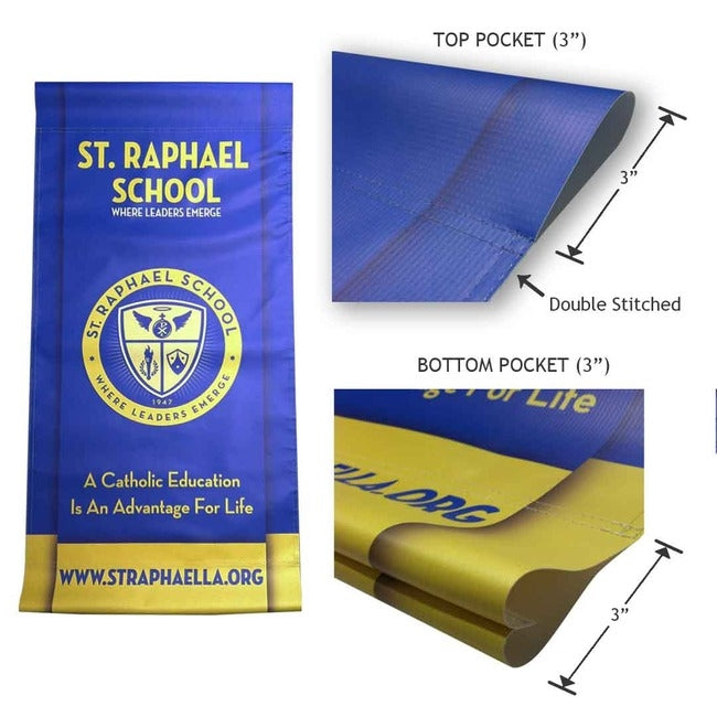 Street Pole Banner Brackets 18" with 18" x 24" Vinyl Banner