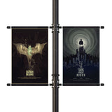 Street Pole Banner Brackets 36" Double Set with (2) 36" x 42" Vinyl Banners