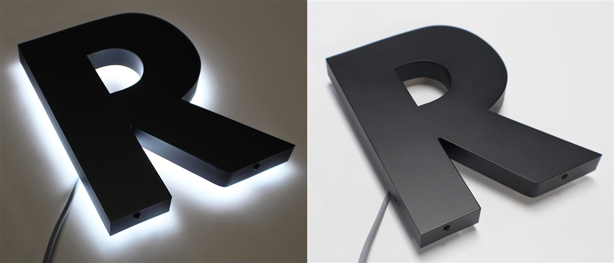 Halo/ Back Lit Painted Stainless Steel Letters for Indoor & Outdoor Signage - 106"W X 9-1/2"H