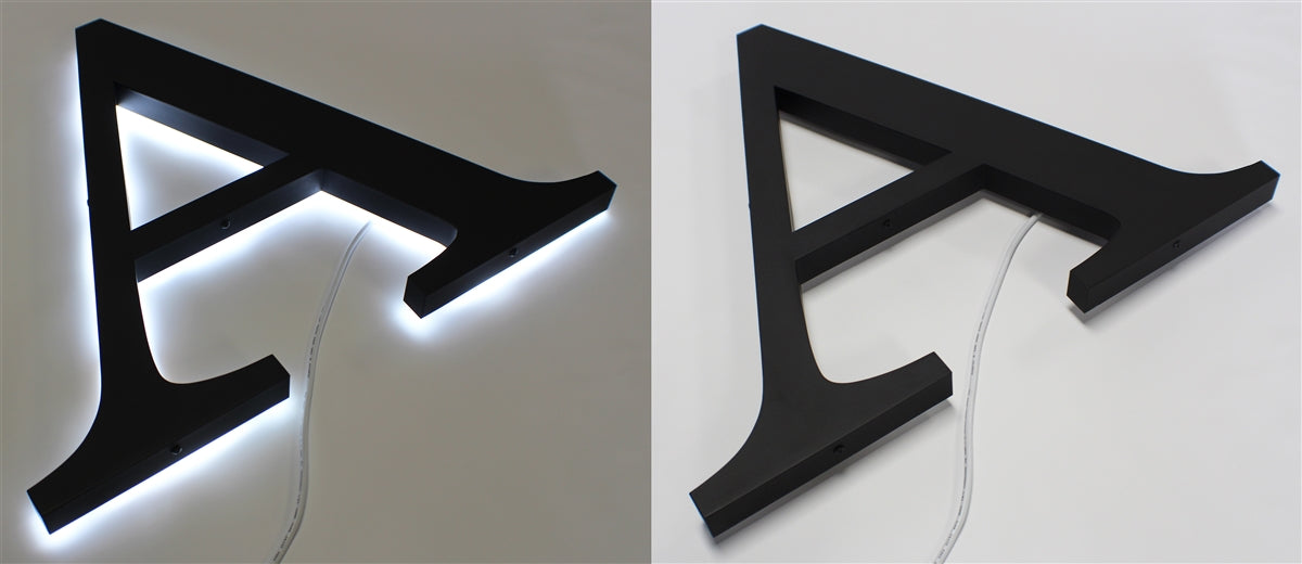 Halo/ Back Lit Painted Stainless Steel Letters for Indoor & Outdoor Signage - 52"W X 16"H