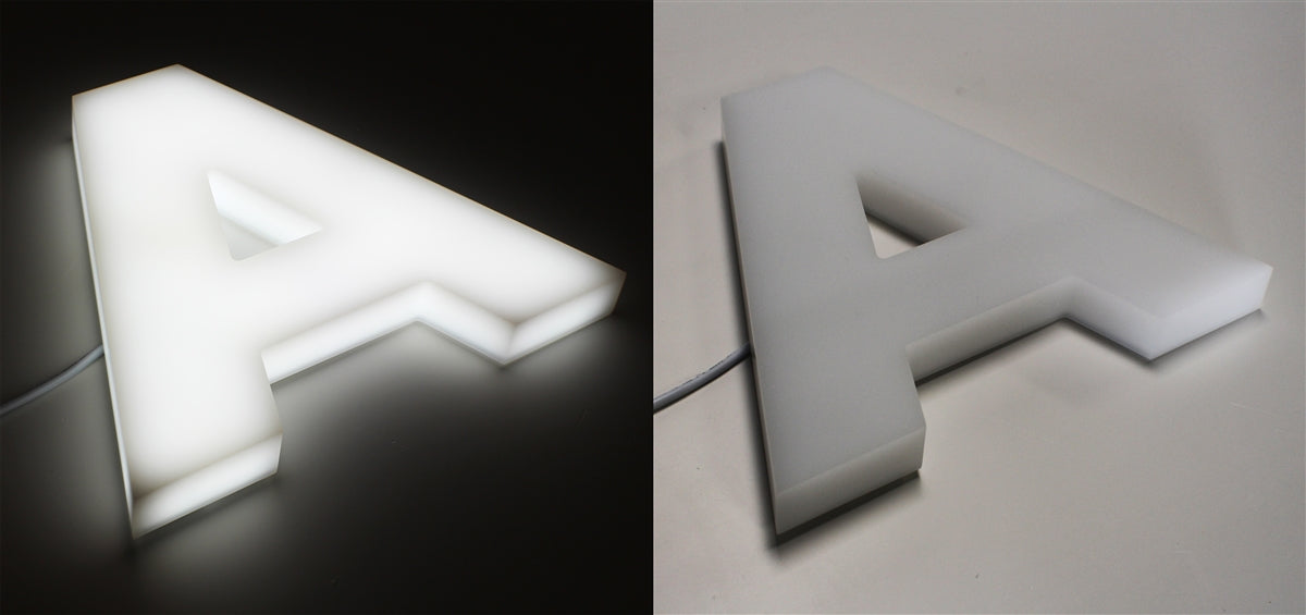 Full Lit 3D Acrylic Letters for Indoor & Outdoor Signage - 187"W X 41"H