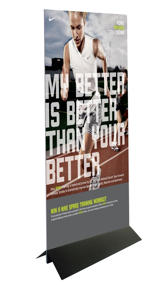 Signworld Bodenhalterung 30,5 Cm – Für Schilder, Displays & Werbung, Schwarz Pulverbeschichtet, Max. 2,5 Cm Materialstärke
