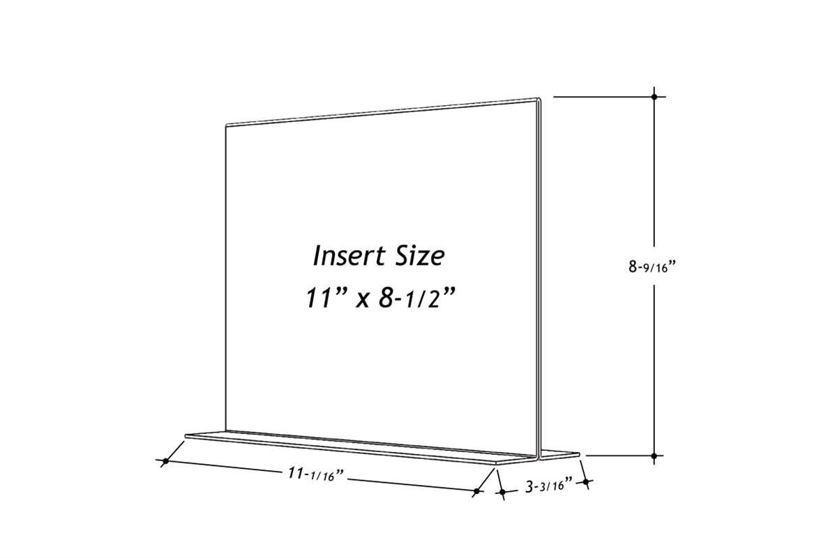 Acrylic Bottom Loading Display Sign Holder 11" x 8.5"