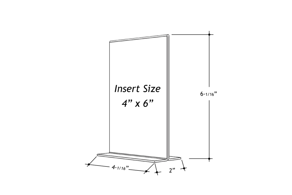 Acrylic Bottom Loading Display Sign Holder 4" x 6"