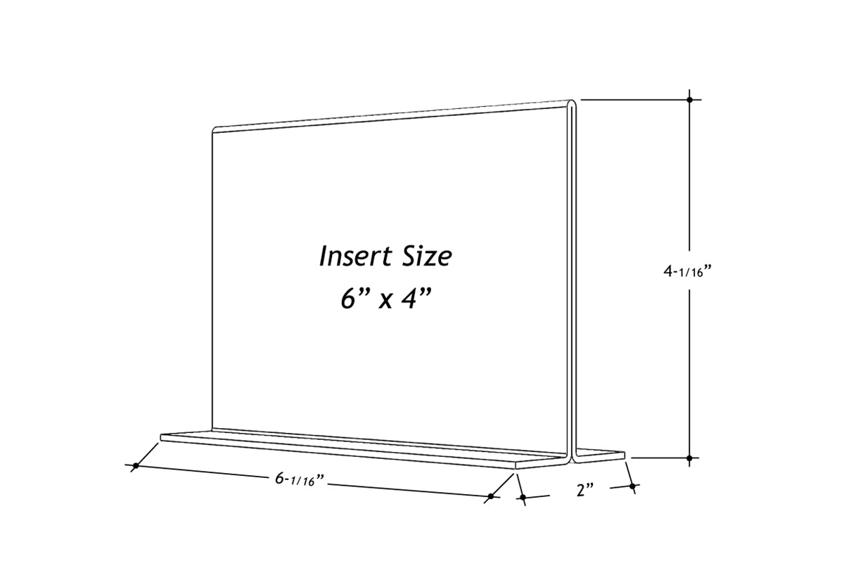 Acrylic Bottom Loading Display Sign Holder 6" x 4"