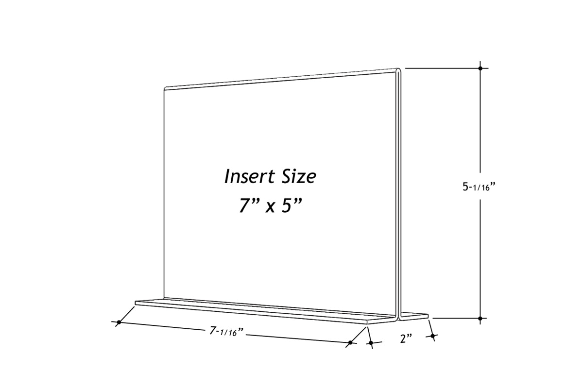 Acrylic Bottom Loading Display Sign Holder 7" x 5"