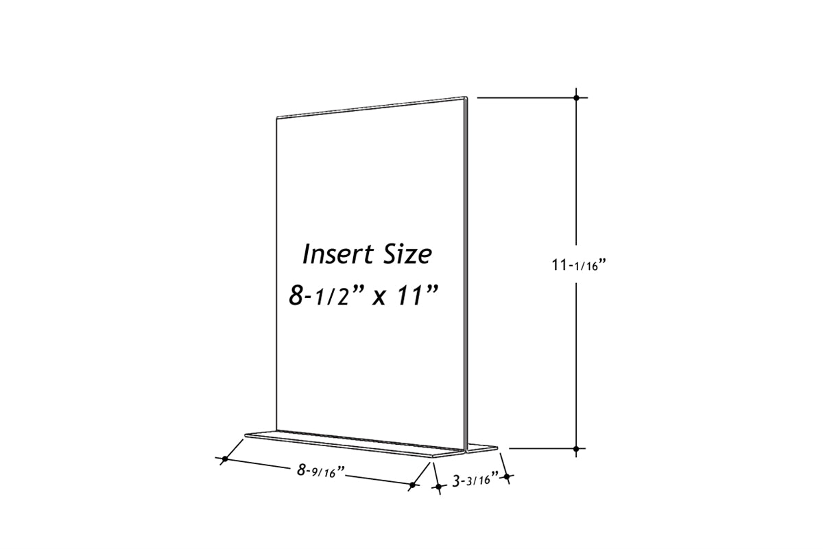 Acrylic Bottom Loading Display Sign Holder 8.5" x 11"