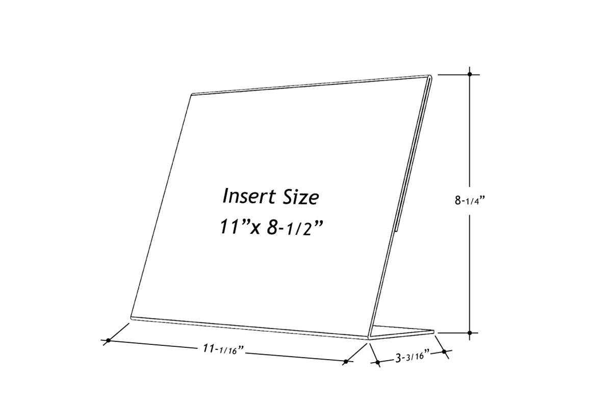 Acrylic Slant Back Display Sign Holder 11" x 8.5"