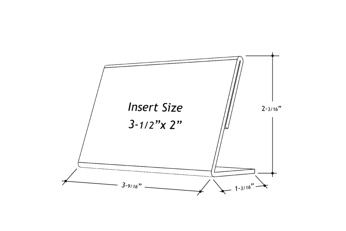 Acrylic Slant Back Display Sign Holder 3.5" x 2"