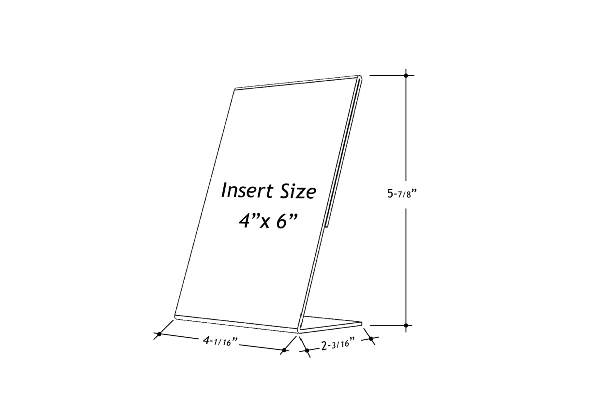 Acrylic Slant Back Display Sign Holder 4" x 6"