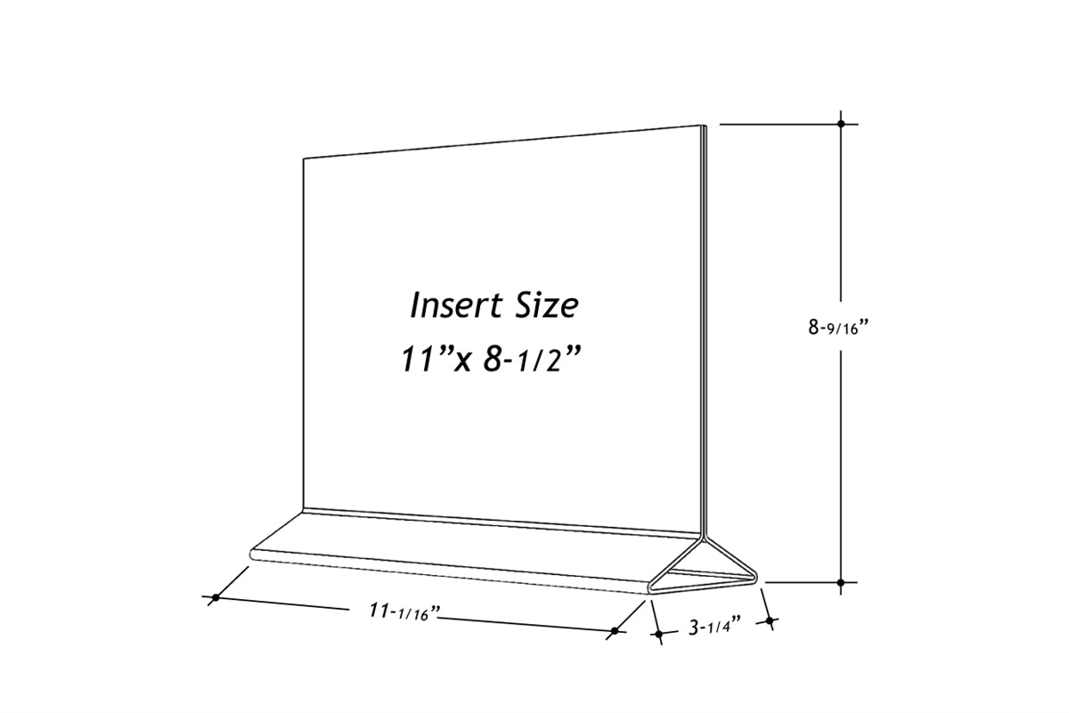 Acrylic Top Loading Display Sign Holder 11" x 8.5"