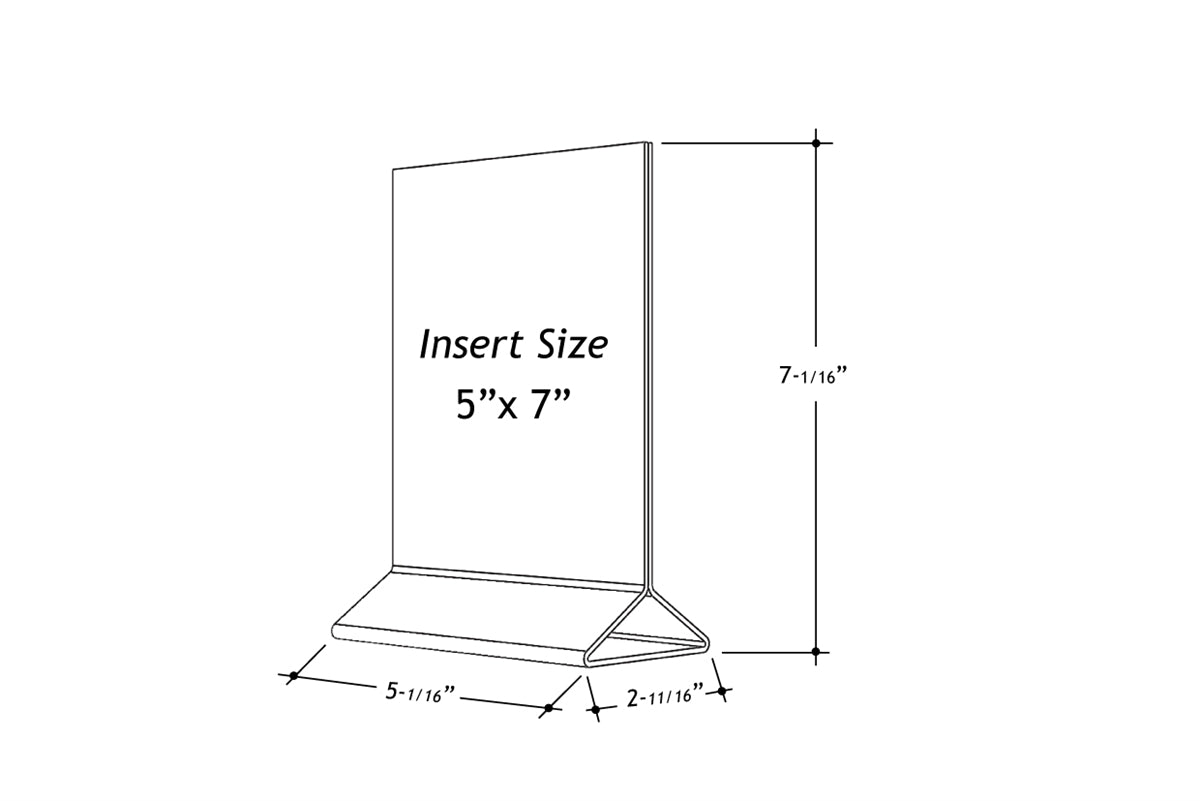 Acrylic Top Loading Display Sign Holder 5" x 7"