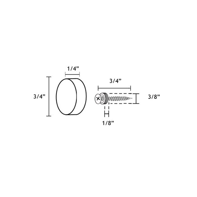 Sign Standoffs Polished Screw Cap Only 3/4" (4 pcs)