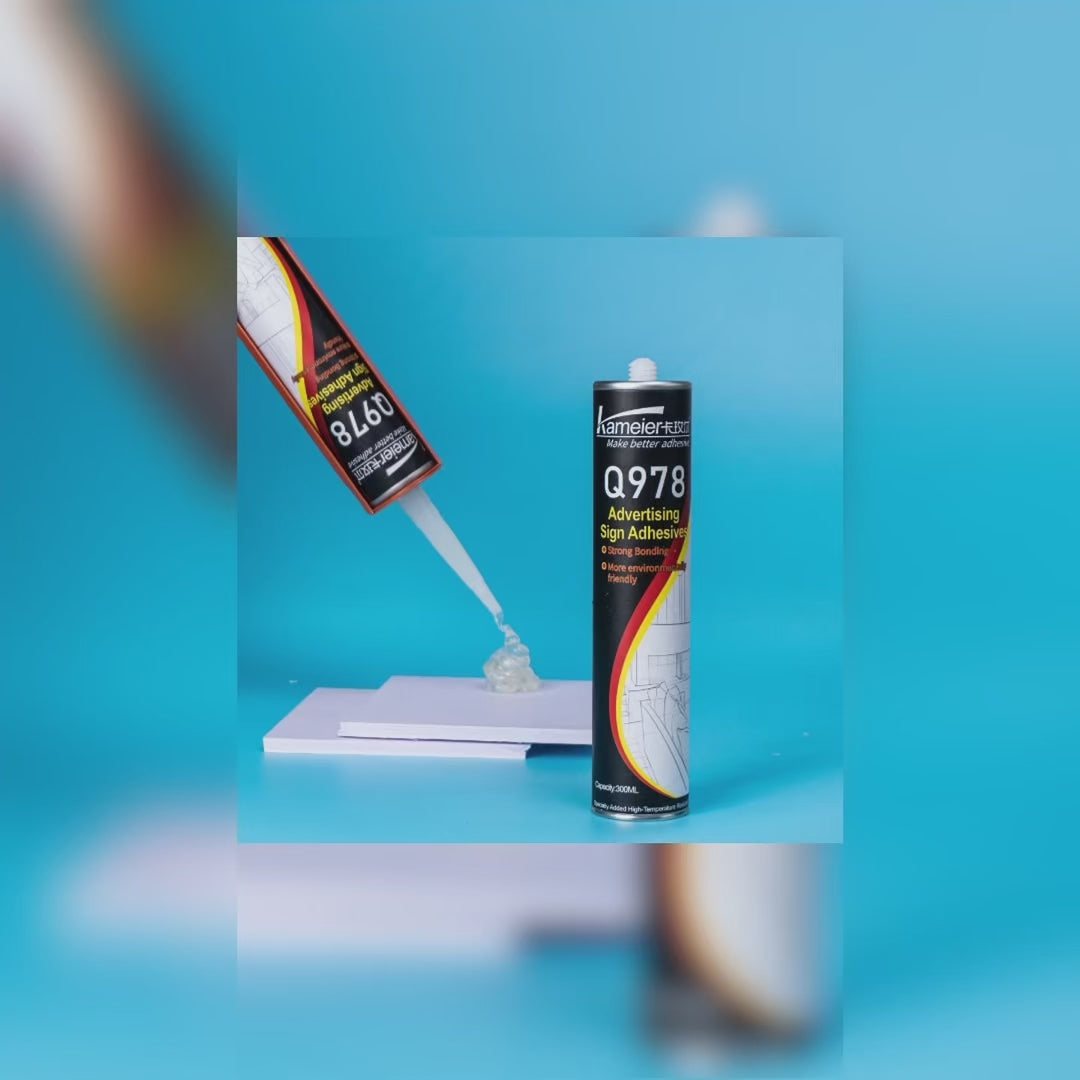 Heavy Duty Signage Contact Adhesive Sealant Q978 - High-Tack, Solvent-Rubber-Based Glue for Vinyl, Plastic, Metal & Acrylic - 10.14 oz Tube