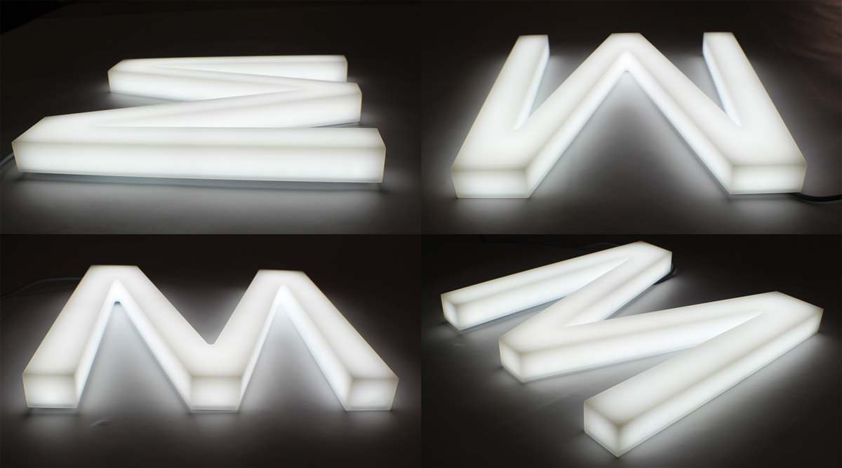 Full Lit 3D Acrylic Letters for Indoor & Outdoor Signage - 82W X 18H